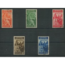 VATICANO 1935 Yv 66 + 68/71 MUY RAROS USADOS FALTA UN SELLO DE 1,50 EUROS, EN SASSONE 270 EUROS